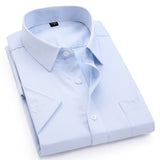 Jingquedai   Men&#39;s Casual Dress Short Sleeved Shirt Summer White Blue Pink Black Male Regular Fit Shirt Men Social Shirts 4XL 5XL 6XL 7XL 8XL jinquedai
