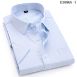 Jingquedai   Men&#39;s Casual Dress Short Sleeved Shirt Summer White Blue Pink Black Male Regular Fit Shirt Men Social Shirts 4XL 5XL 6XL 7XL 8XL jinquedai