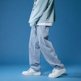 Jinquedai  Spring Wide-leg Jeans Men&#39;s Fashion Casual Korean Jeans Men Streetwear Loose Hip-hop Straight Denim Trousers Mens M-2XL jinquedai