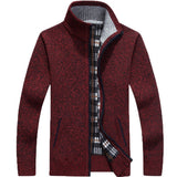 Jingquedai  2022 Autumn Winter Men&#39;s Sweater Coat Faux Fur Wool Sweater Jackets Men Zipper Knitted Thick Coat Warm Casual Knitwear Cardigan jinquedai