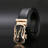 JingquedaiMen Belts Metal Automatic Buckle Brand High Quality Leather Belts for Men Famous Brand Luxury Work Business Strap  ZDP001D jinquedai