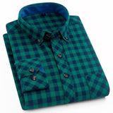 Spring Autumn Plaid Shirt Men Cotton New Male Casual Long Sleeve Shirt  High Quality  Man Clothes jinquedai