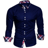 Men&#39;s business shirt long-sleeved slim-fit formal casual shirt Camisa Masculina size S-3XL jinquedai