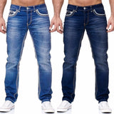Straight Jeans Men High Waist Jean Spring Summer Boyfriend Jeans Streetwear Skinny Cacual Designer Long Denim Pants Trousers jinquedai
