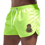 Jingquedai  Fashion Men&#39;s Beach Shorts Summer Loose Breathable Shorts  Hot Quick Dry Casual Shorts Men&#39;s Solid Printing Shorts Plus Size jinquedai