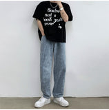 Jinquedai  Jeans Men Design Print Mid Waist Oversize Baggy Jean Streetwear Zipper Fly Straight Denim Trousers Hip Hop Retro Ulzzang Teens jinquedai