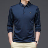 Ymwmhu New Fashion Solid Polo Shirt Men Korean Fashion Clothing Long Sleeve Casual Fit Slim Man Polo Shirt Button Collar Tops jinquedai