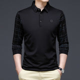 Ymwmhu New Fashion Solid Polo Shirt Men Korean Fashion Clothing Long Sleeve Casual Fit Slim Man Polo Shirt Button Collar Tops jinquedai
