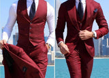 Jingquedai  Classy Wedding Tuxedos Suits Slim Fit Bridegroom For Men 3 Pieces Groomsmen Suit Male Cheap Formal Business  (Jacket+Vest+Pants） jinquedai