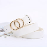 Jingquedai Double round buckle women&#39;s leisure belt for various occasions jinquedai