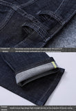 Jinquedai  Top Brand Best Price Comfort Straight Denim Pants Men Jeans Business Casual Elastic Male High Quality Trousers jinquedai