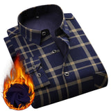 Winter warm shirt plus velvet thickening fashion print plaid shirt long sleeve men brand shirt dress shirt sizeL-5XL jinquedai