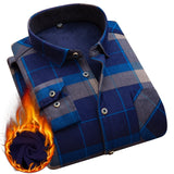 Winter warm shirt plus velvet thickening fashion print plaid shirt long sleeve men brand shirt dress shirt sizeL-5XL jinquedai