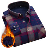 Winter warm shirt plus velvet thickening fashion print plaid shirt long sleeve men brand shirt dress shirt sizeL-5XL jinquedai