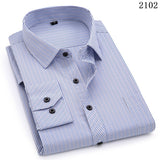 Plus Large Size 8XL 7XL 6XL 5XL 4XL Slim Fit Mens Business Casual Long Sleeved Shirt Classic Striped Male Social Dress Shirts jinquedai