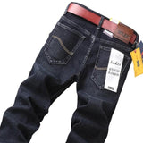 Jinquedai  Top Brand Best Price Comfort Straight Denim Pants Men Jeans Business Casual Elastic Male High Quality Trousers jinquedai