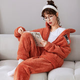 Winter Couple Pajamas Men Pajama Sets Double Sides Flannel Thick Warm Pijama Fashion Embroidery Sleep Tops Antistatic Loungewear jinquedai