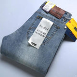 SULEE Top Brand New Men&#39;s Jeans Business Casual Elastic Comfort Straight Denim Pants Male High Quality Brand Trousers jinquedai