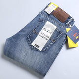 SULEE Top Brand New Men&#39;s Jeans Business Casual Elastic Comfort Straight Denim Pants Male High Quality Brand Trousers jinquedai
