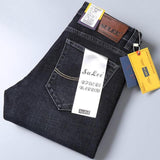 SULEE Top Brand New Men&#39;s Jeans Business Casual Elastic Comfort Straight Denim Pants Male High Quality Brand Trousers jinquedai