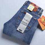 SULEE Top Brand New Men&#39;s Jeans Business Casual Elastic Comfort Straight Denim Pants Male High Quality Brand Trousers jinquedai