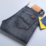 SULEE Top Brand New Men&#39;s Jeans Business Casual Elastic Comfort Straight Denim Pants Male High Quality Brand Trousers jinquedai