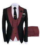 New Costume Popular Clothing Luxury Party Stage Men's Suit Groomsmen Regular Fit Tuxedo 3 Peices Set Jacket+Trousers+Vest
