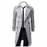 Fashion Brand Autumn Jacket Long Trench Coat Men&#39;s High Quality Self-cultivation Solid Color Men&#39;s Coat Double-breasted Jacket jinquedai