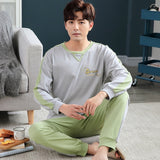 Men&#39;s Winter Warm Pajamas 100% Cotton Sleepwear Home Wear Cartoon Panda Print Pajama Male Casual Long Sleeve Plus Size Sets Suit jinquedai