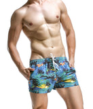 Jinquedai  Summer Hot Short Men Board Shorts Coconut Leaf Pattern Sea Beach Style Men Shorts Men Quick Dry Shorts Trunks jinquedai