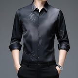 Jingquedai   New Fashion Tie dye Shirts Men Long Sleeve Casual Shirt Slim Fit Chemise Homme Camisa Masculina Vintage Clothes C792 jinquedai