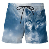 Jingquedai  2022 Beach Shorts animal wolf 3d Printed pants high quality Swim shorts harajuku shorts men Starry sky Gym Surf Board Swimsuit jinquedai