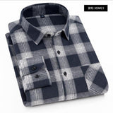 Jingquedai   2022 Spring Autumn 100% Cotton  New Male Casual Long Sleeve Shirt Warm Man Clothes Flannel Plaid Shirt Men Plus Size 3XL 4XL jinquedai