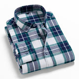 2021 Spring Autumn 100% Cotton  New Male Casual Long Sleeve Shirt Warm Man Clothes Flannel Plaid Shirt Men Plus Size 3XL 4XL jinquedai