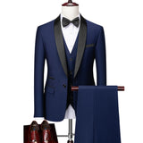 Men Autumn Wedding Party Three Pieces Jacket Trousers Set Large Size 5XL 6XL Male Blazer Coat Pants Vest Fashion Slim Fit Suit jinquedai