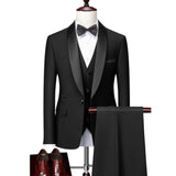 Men Autumn Wedding Party Three Pieces Jacket Trousers Set Large Size 5XL 6XL Male Blazer Coat Pants Vest Fashion Slim Fit Suit jinquedai