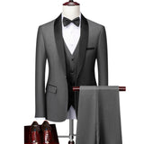 Men Autumn Wedding Party Three Pieces Jacket Trousers Set Large Size 5XL 6XL Male Blazer Coat Pants Vest Fashion Slim Fit Suit jinquedai