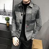 2021 Autumn and Winter Fashion New Men&#39;s Casual Lapel Hoodless Jacket / Male Slim Plaid Woolen Coat jinquedai