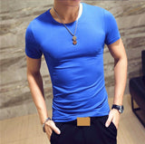 Jinquedai Brand New Men T Shirt 10 colors Fitness Mens T-shirts V neck Man T-shirt For Male Clothing Tshirts S-5XL Tops Tees jinquedai