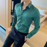 Jingquedai   British Style Long Sleeve Shirt Men Clothing Fashion 2022 Autumn Business Formal Wear Chemise Homme Slim Fit Camisa Masculina jinquedai
