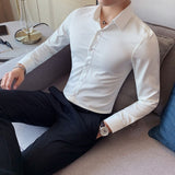 British Style Long Sleeve Shirt Men Clothing Fashion 2022 Autumn Business Formal Wear Chemise Homme Slim Fit Camisa Masculina jinquedai