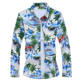 Jingquedai  Fashions 2022 Autumn Spring Clothes Shirt  Long Sleeves  Big Size M-5XL 6XL 7XL Hawaiian Beach Casual Floral Shirt For Man jinquedai
