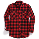 2022 New Men Casual Plaid Flannel Shirt Long-Sleeved Chest Two Pocket Design Fashion Printed-Button (USA SIZE S M L XL 2XL) jinquedai