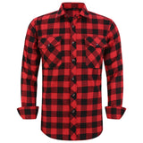 Jinquedai New Men Plaid Flannel Shirt Spring Autumn Male Regular Fit Casual Long-Sleeved Shirts For (USA SIZE S M L XL 2XL) jinquedai