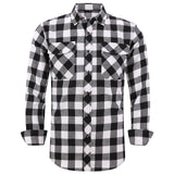 Jinquedai New Men Plaid Flannel Shirt Spring Autumn Male Regular Fit Casual Long-Sleeved Shirts For (USA SIZE S M L XL 2XL) jinquedai