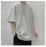 100% Cotton Five Half Sleeve Men&#39;s Women Summer T-shirt Loose Short-sleeved Casual Basic Shirt O Neck Solid Color Oversize jinquedai