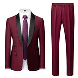 Men Mariage Color Block Collar Suits Jacket Trousers Waistcoat Male Business Casual Wedding Blazers Coat Vest Pants 3 Pieces Set jinquedai