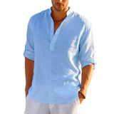 2022 New Men&#39;s Casual Blouse Cotton Linen Shirt Loose Tops Long Sleeve Tee Shirt Spring Autumn Casual Handsome Men&#39;s Shirts jinquedai