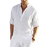 2022 New Men&#39;s Casual Blouse Cotton Linen Shirt Loose Tops Long Sleeve Tee Shirt Spring Autumn Casual Handsome Men&#39;s Shirts jinquedai
