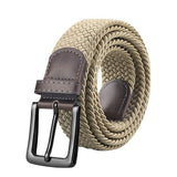 Jingquedai Canvas Belts for Men Fashion Metal Pin Buckle Military Tactical Strap Male Elastic Belt for Pants Jeans jinquedai